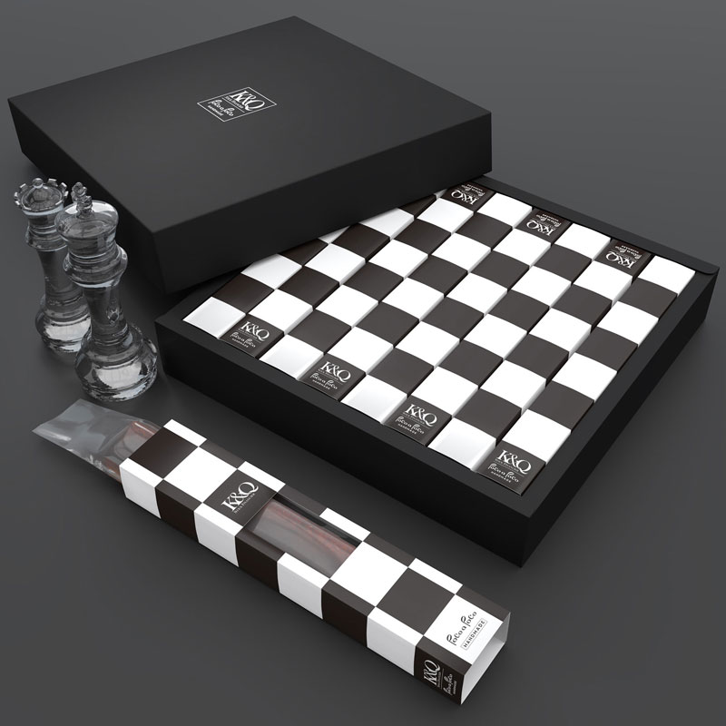 K&Q – Chess Stick Cake Packaging（パッケージデザイン）