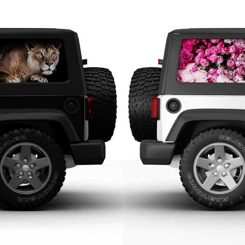 カーラッピング コンセプトデザイン Jeep Wrangler Unlimited Wrapped（Zoo Lion & Florist Rose）